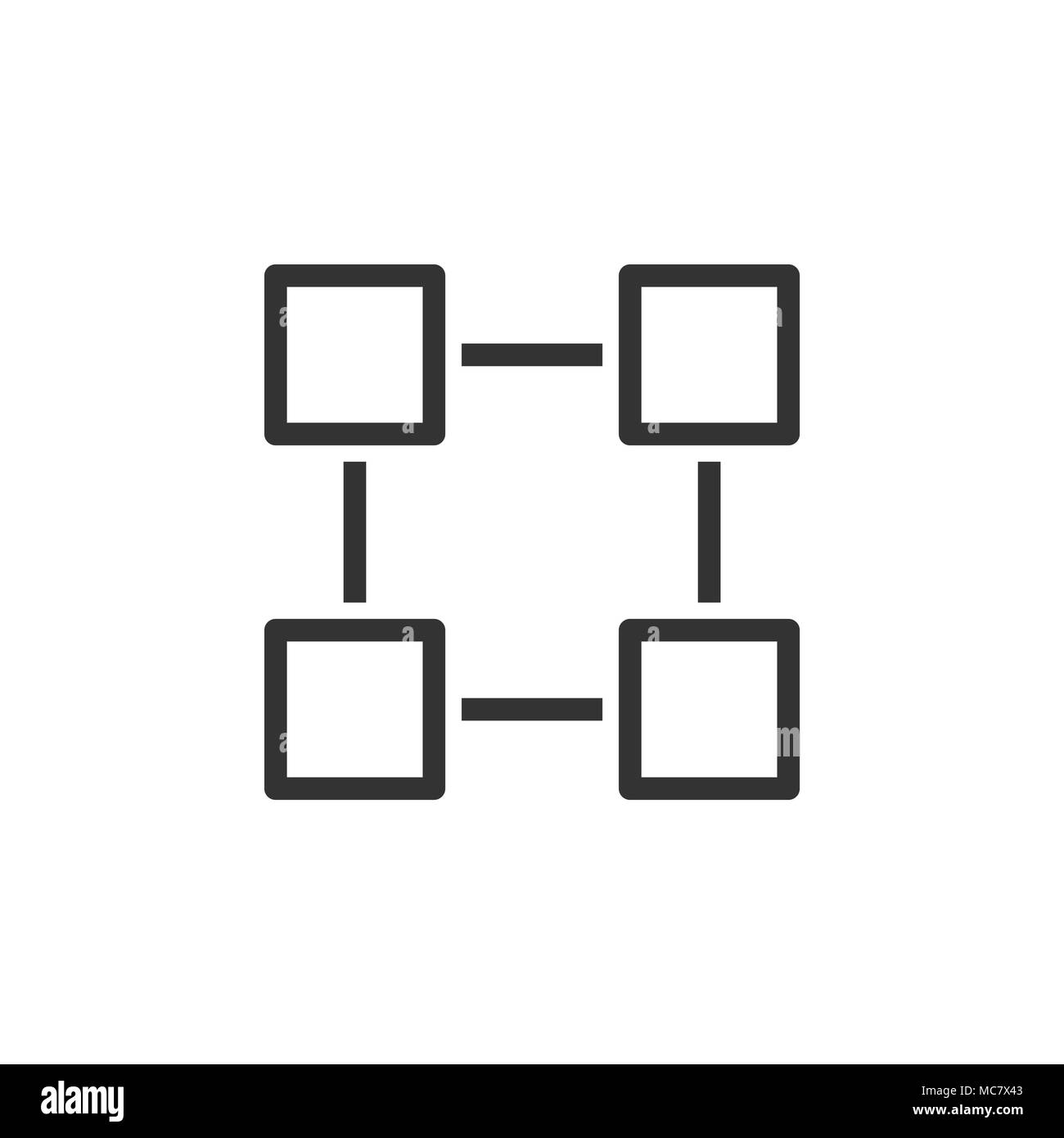 Tecnologia Blockchain icona vettore in uno stile piatto. Crittografia di blocco cubo illustrazione. Algoritmo Blockchain concetto. Illustrazione Vettoriale