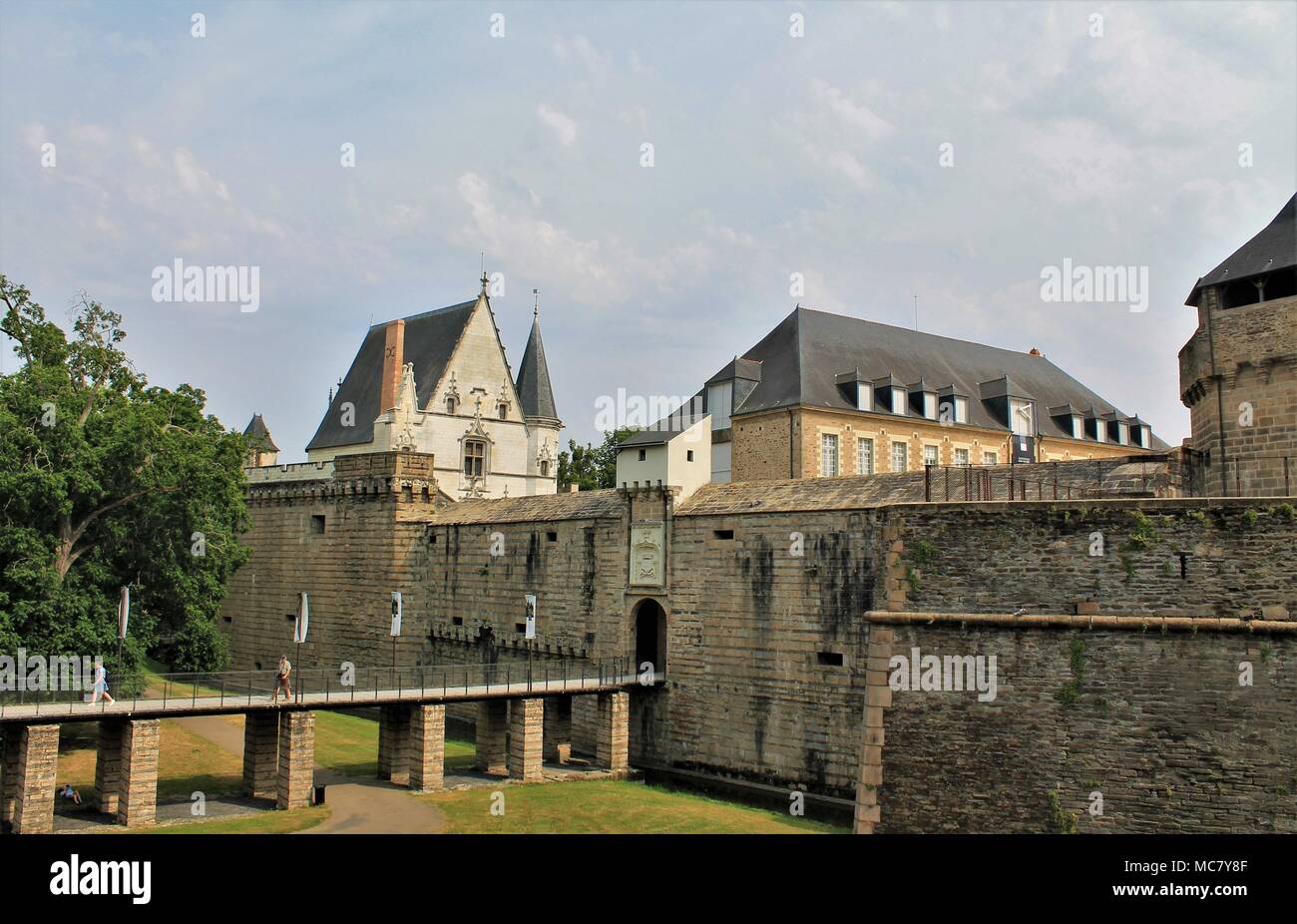 La città di Nantes castle Loire Atlantique, regione Pays de la Loire, Francia Foto Stock