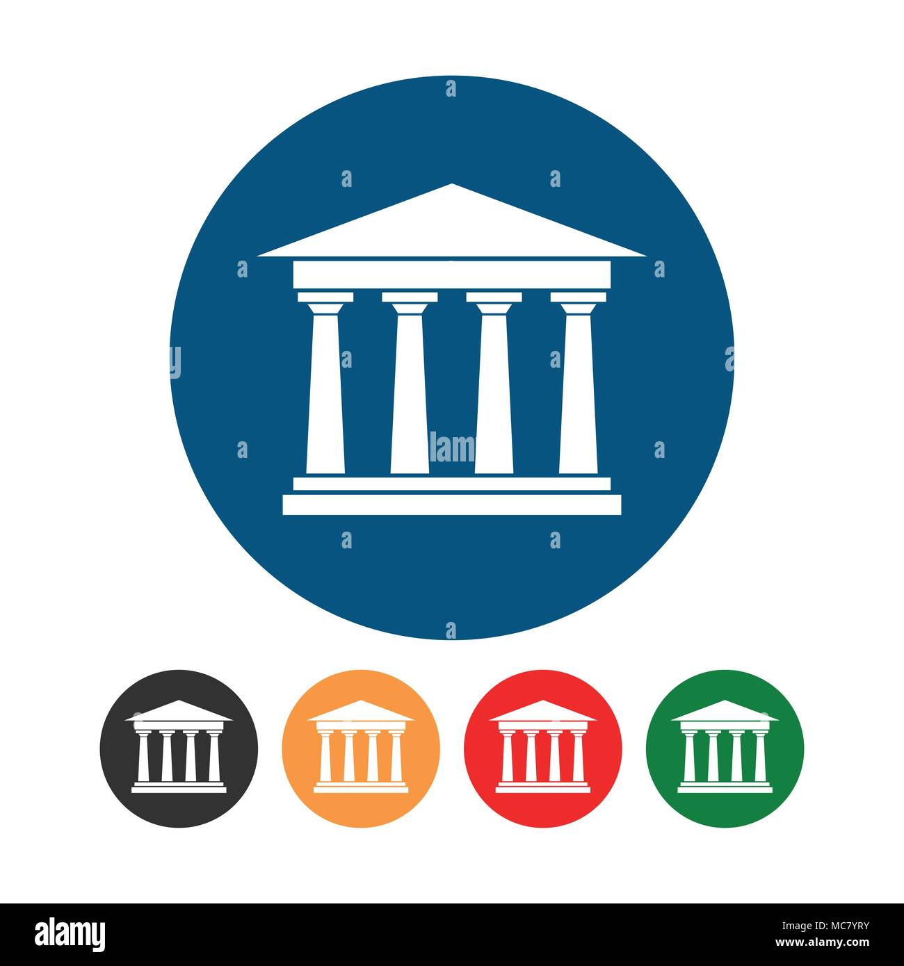 Accademia edificio simbolo Vector Graphic Icon Set Design Illustrazione Vettoriale