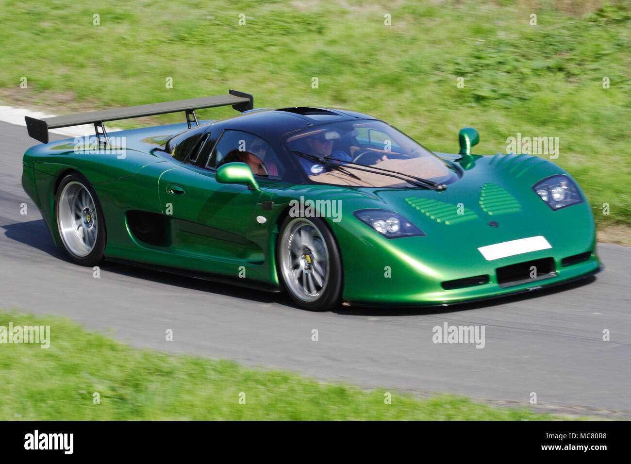 Green Mosler MT900 GTR supercar americana la guida veloce Foto Stock