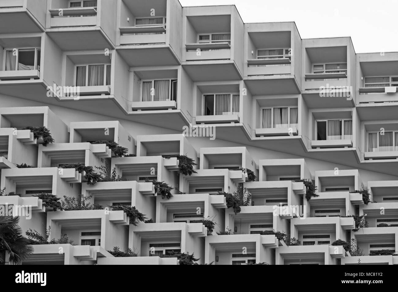 Abstract architettura moderna in bianco e nero Foto Stock