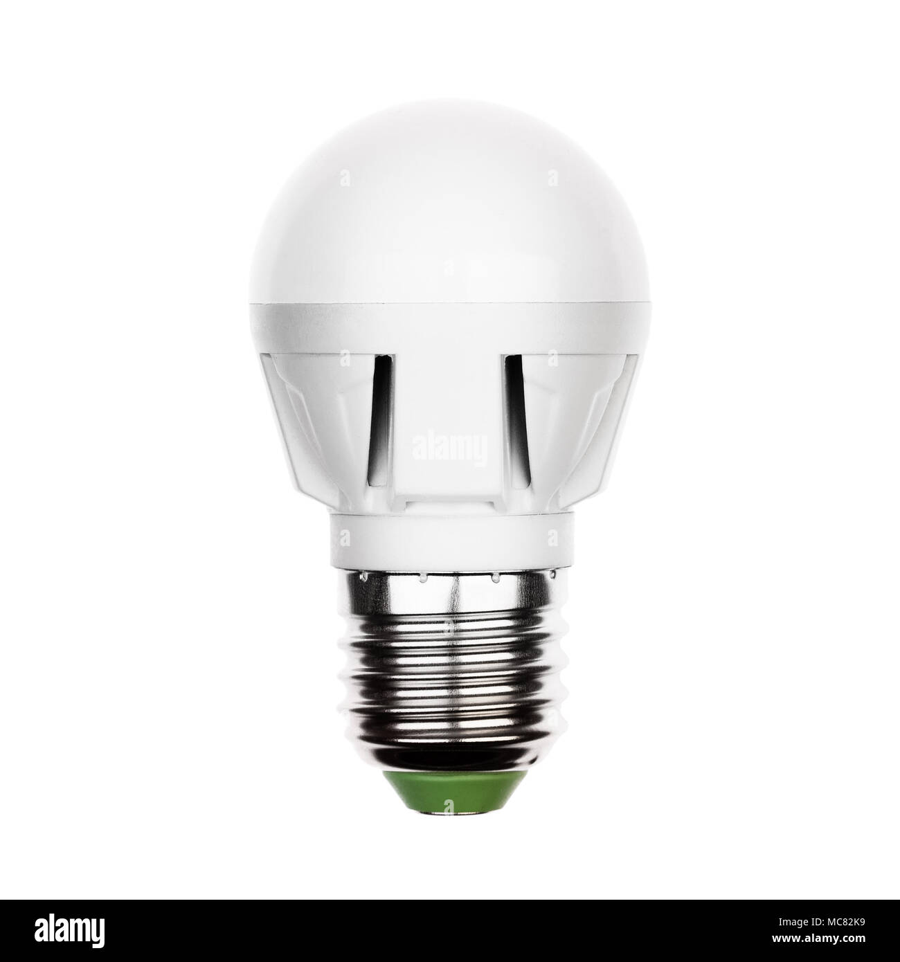 Piccolo risparmio energetico LED lampadina luce con e27 socket. Foto Stock