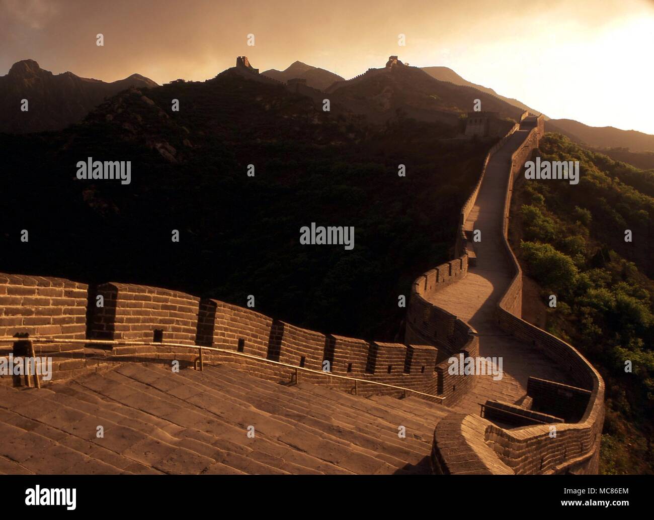La Grande Muraglia della Cina (Wan Li Chang Cheng) presso Badaling, a nord di Pechino Foto Stock