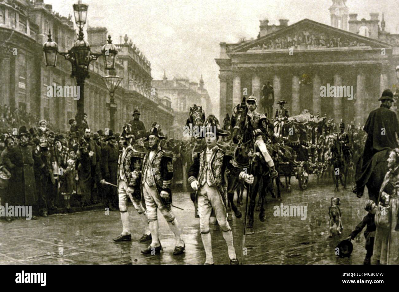 Signore Sindaco di giorno a Londra. Incisione dopo un dipinto da William Logsdail, 1892 Foto Stock