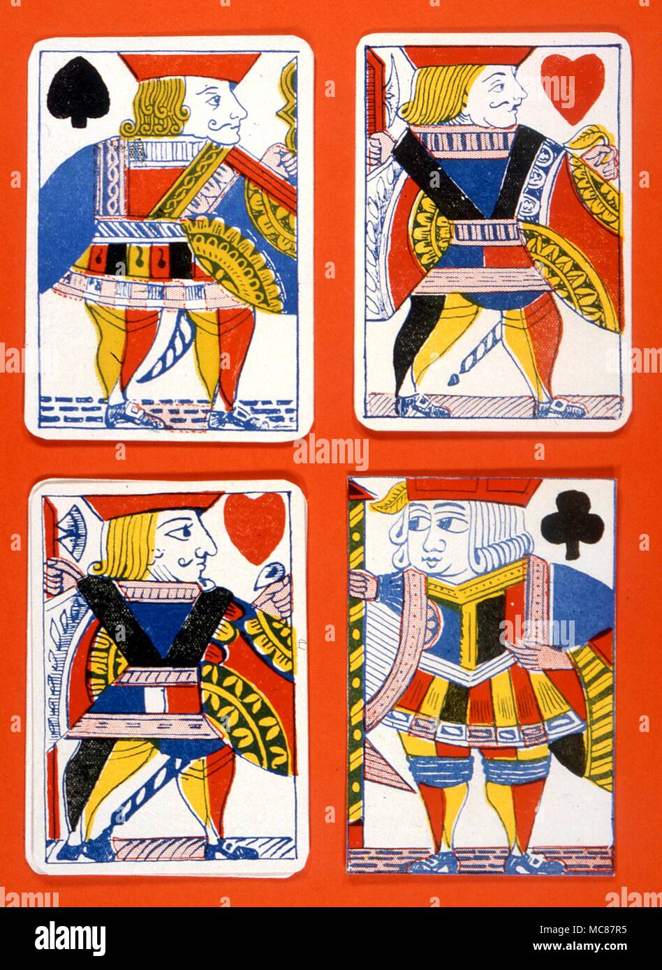 Cartomanzia carte da gioco inglese giocando a carte del secolo eighteeth  Foto stock - Alamy