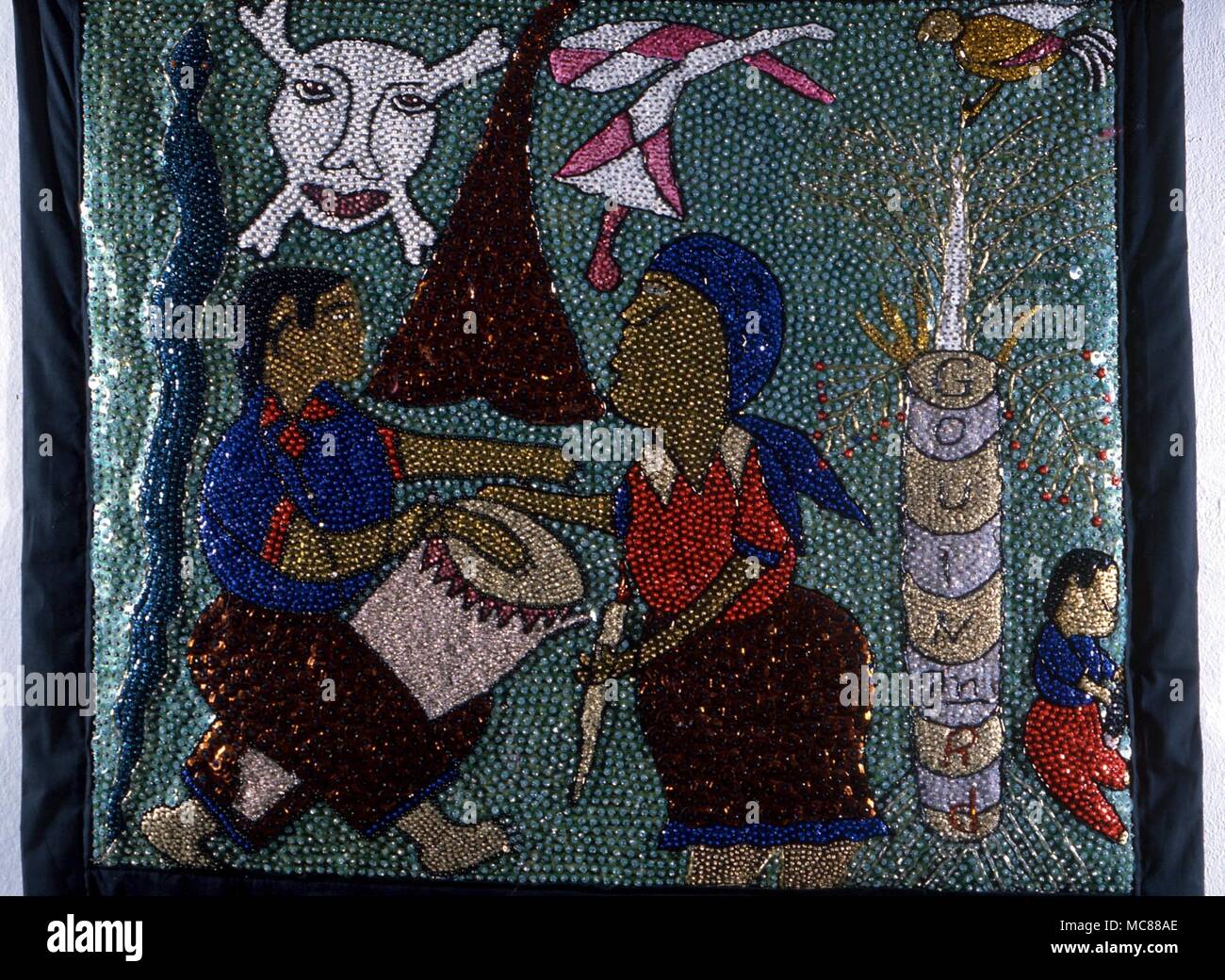 Arte VOODOO Voodoun altare panno da Ronald Gouin - 'cerimonia Guede' 1992 Foto Stock