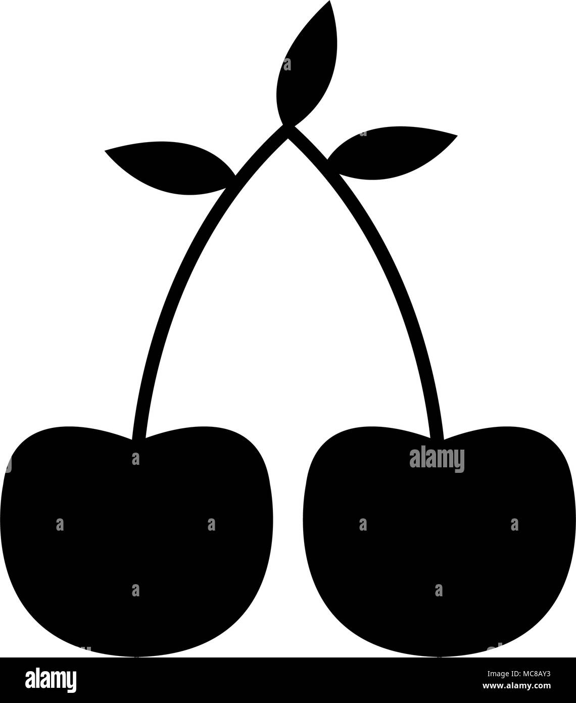 Icona di ciliegie Illustrazione Vettoriale