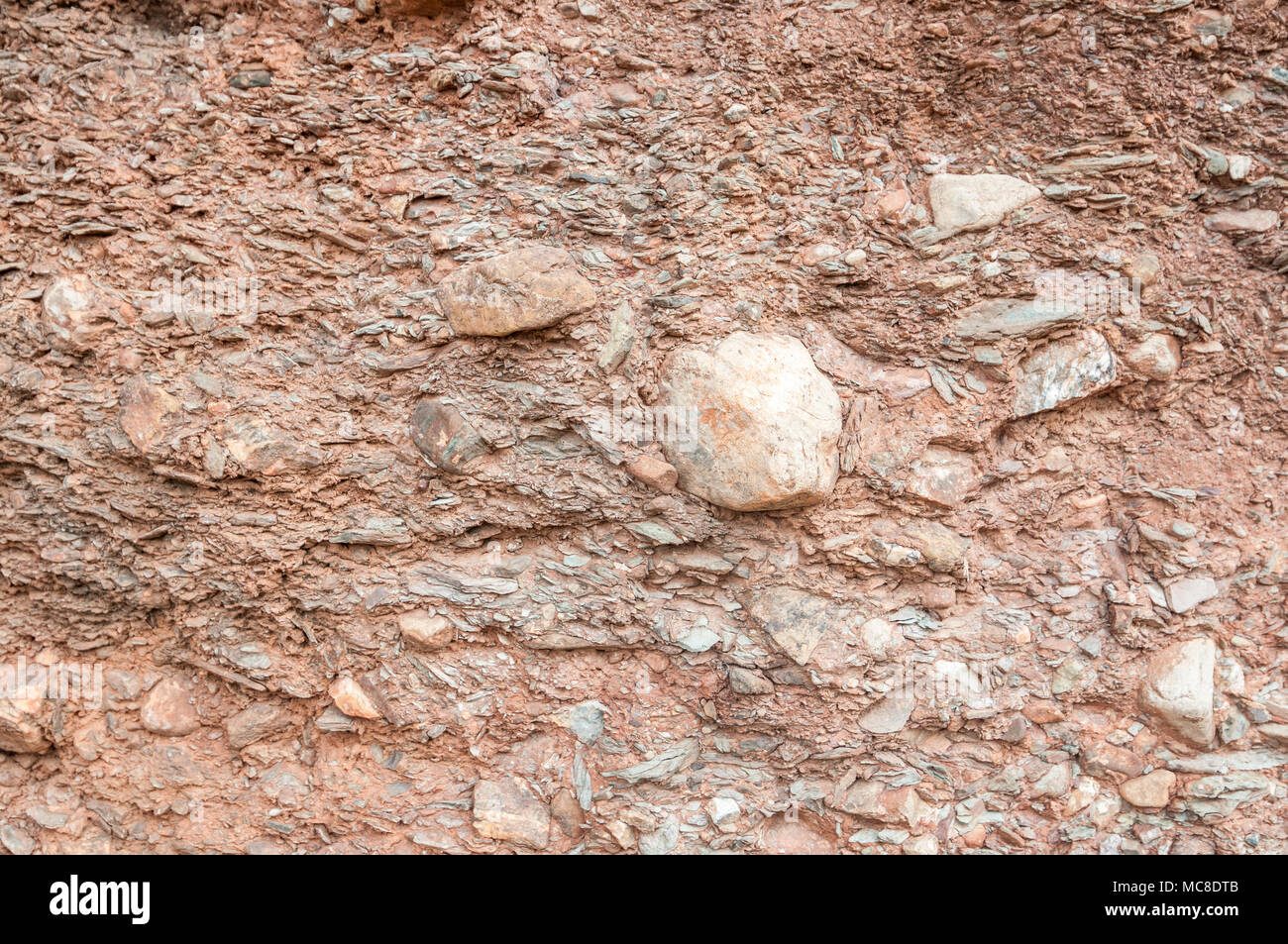 Vista del conglomerato, geologia, rock, Matadepera, la Catalogna Foto Stock
