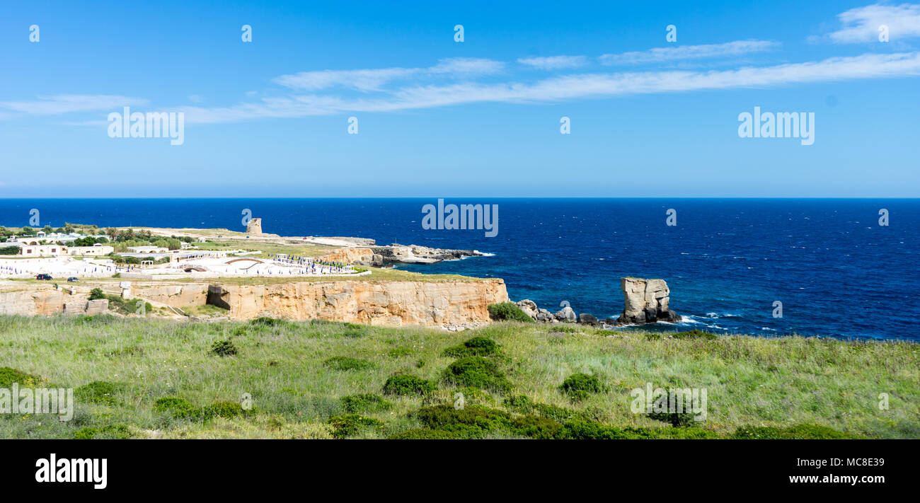 Un paesaggio fantastico da santa cesarea terme nel Salento Foto Stock