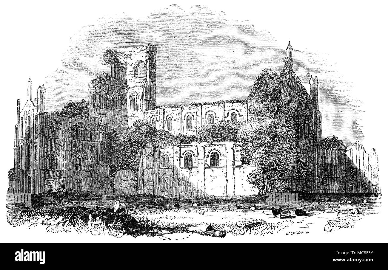 Abbazia di Kirkstall è una rovina monastero cistercense in Kirkstall, a nord-ovest del centro cittadino di Leeds in West Yorkshire, Inghilterra. Esso è impostato in un parco pubblico sulla sponda nord del fiume Aire. Essa è stata fondata c.1152. È stato dis-istituito il 22 novembre 1539, quando l'abbazia venne ceduto a Enrico VIII i commissari in dissoluzione dei monasteri. È stato assegnato a Thomas Cranmer in 1542, ma riportata alla corona quando Cranmer fu eseguito nel 1556. Gran parte della pietra è stata rimossa per il riutilizzo in altri edifici nell'area, comprese le fasi che portano al ponte di Leeds Foto Stock