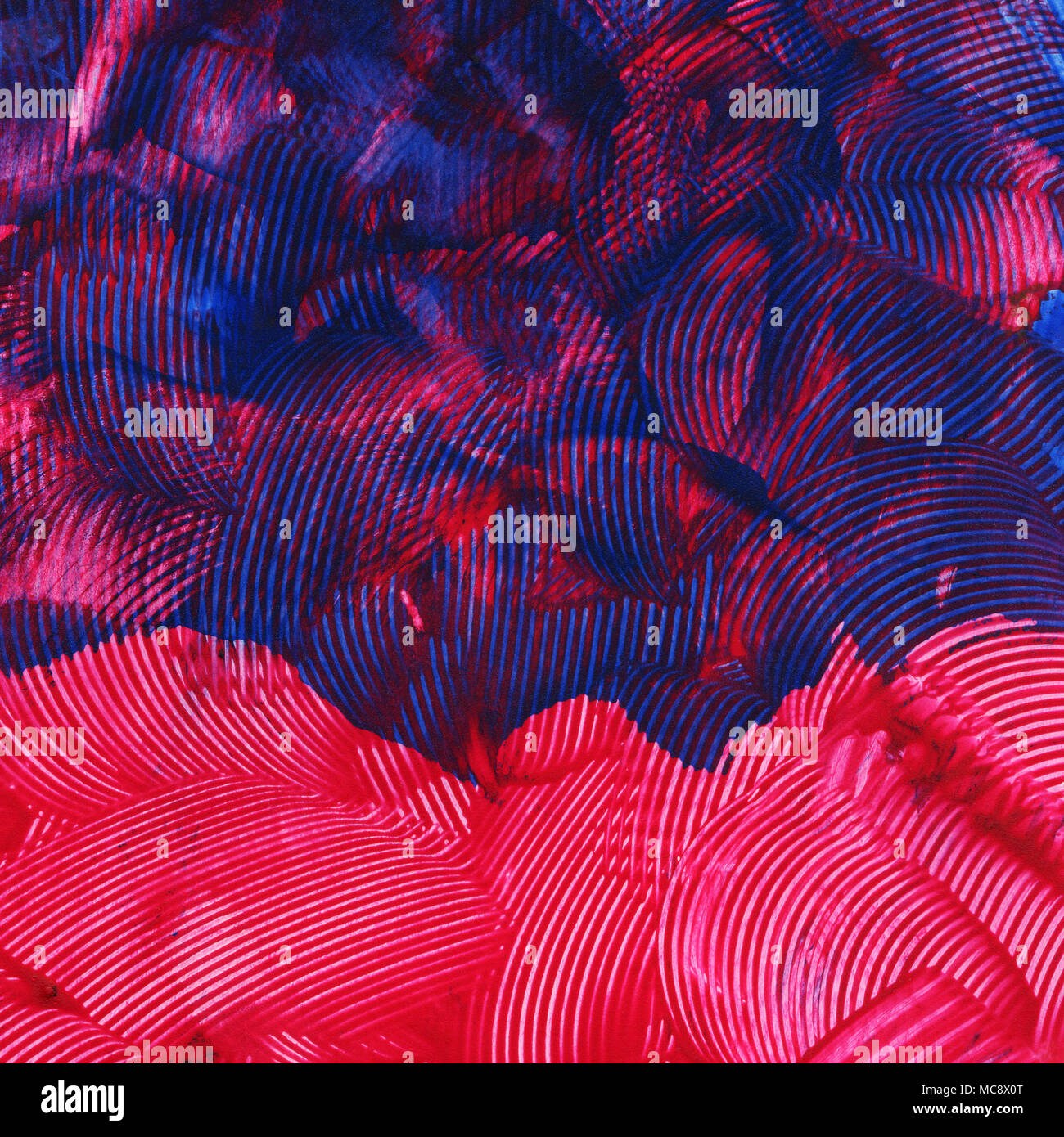 Vibranti acrilico colorato dipinto astratto con tratti spessi. Espressivo miscela di colore. Dipinto a mano sullo sfondo delle arti Foto Stock