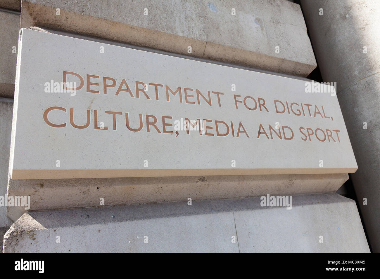 Dipartimento per la cultura digitale, mezzi di informazione e lo sport, Westminster, London, Regno Unito Foto Stock