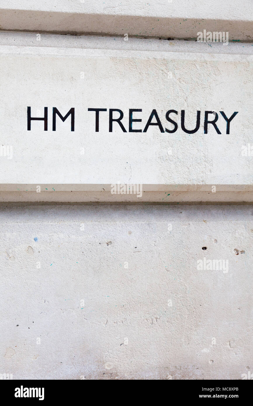 HM Treasury, Westminster, London, Regno Unito Foto Stock