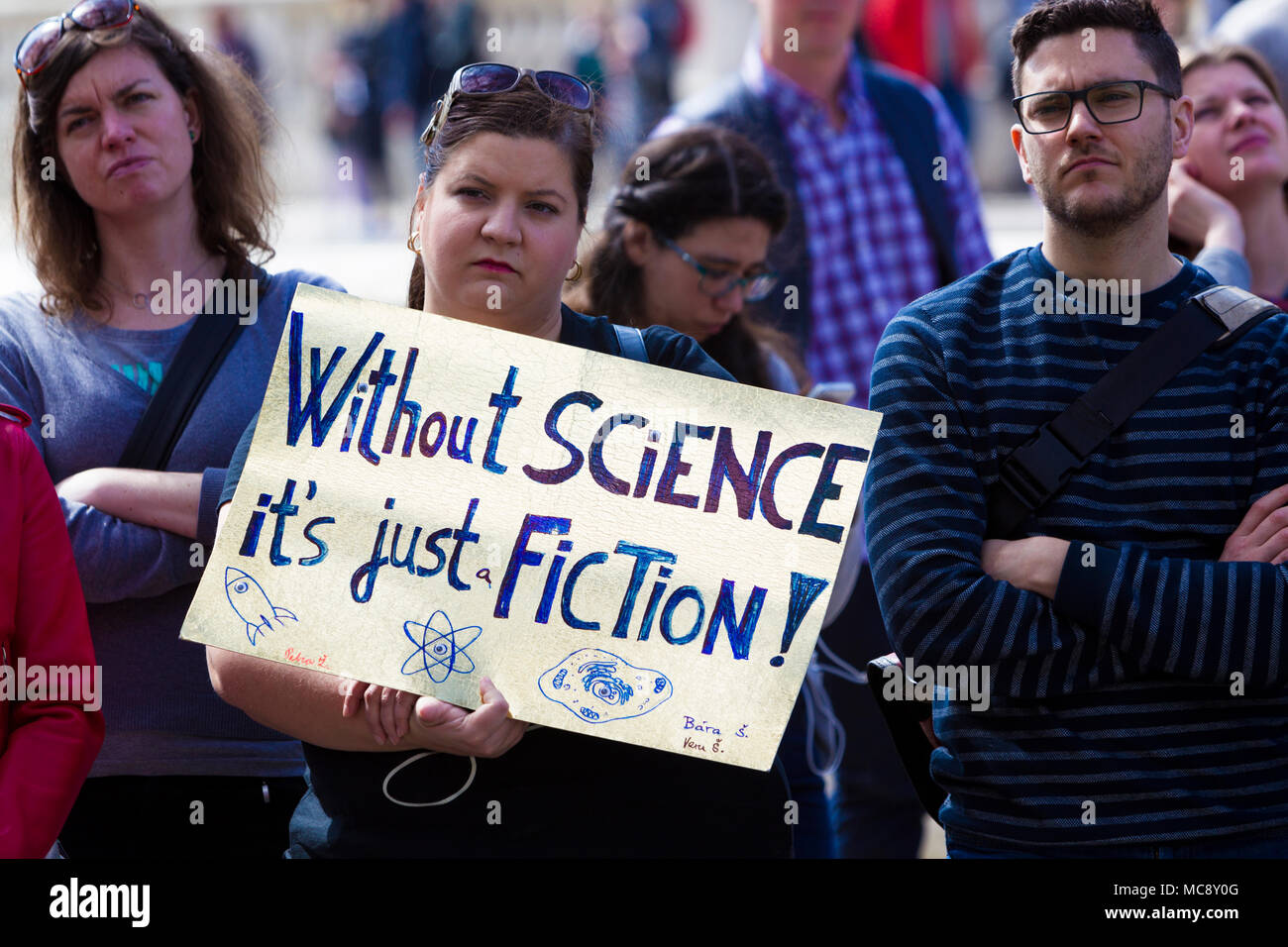 Marzo per la scienza, Londra, Regno Unito. Il 14 aprile 2018. Foto Stock