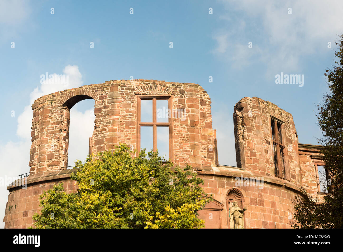 Rovine del Castello di Heidelberg, Heidelberg, Baden-Württemberg, Germania, Europa Foto Stock