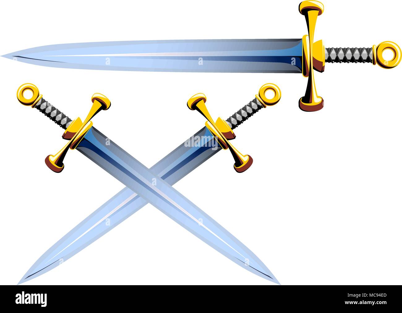 Spada crushader cartoon Illustrazione Vettoriale