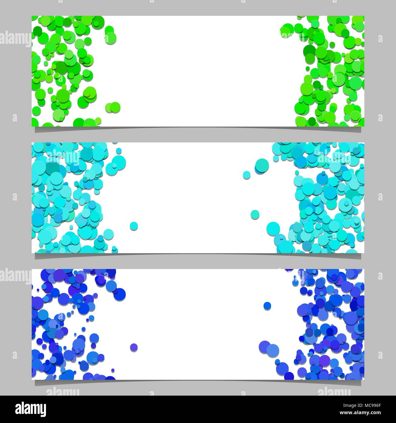 Abstract modello di pagina di intestazione impostata con cerchi colorati Illustrazione Vettoriale