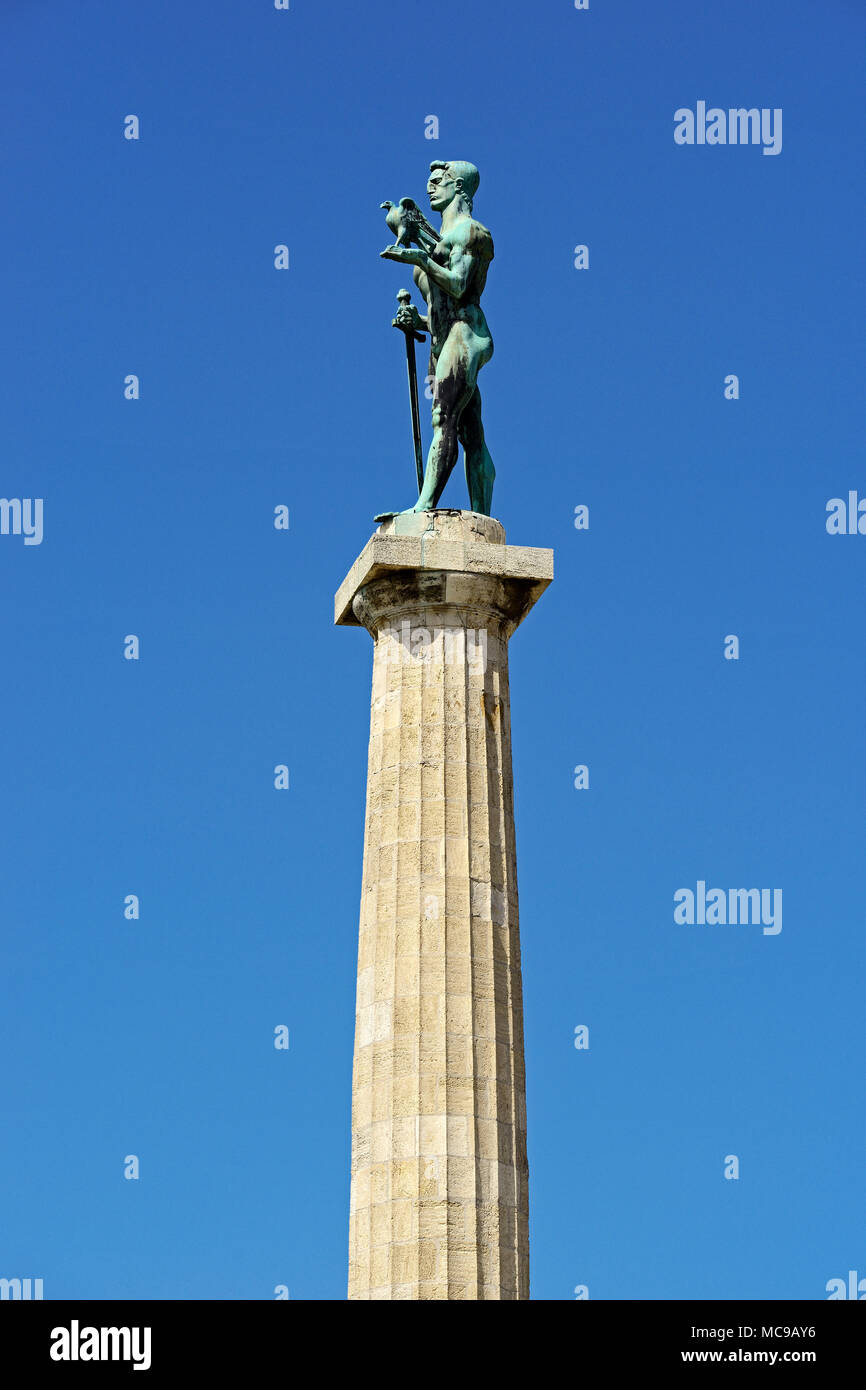 Victor monumento, Kalemegdan, Belgrado, Serbia Foto Stock