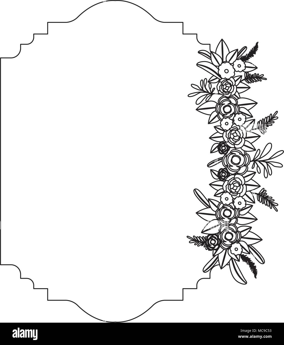Elegante cornice con rose decorative Immagine e Vettoriale - Alamy