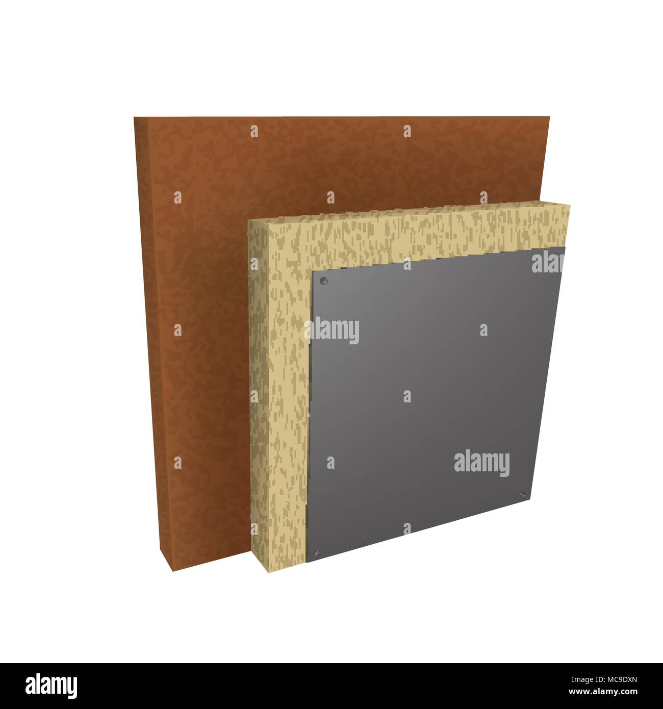 Schema di strati di isolamento termico della parete Illustrazione Vettoriale