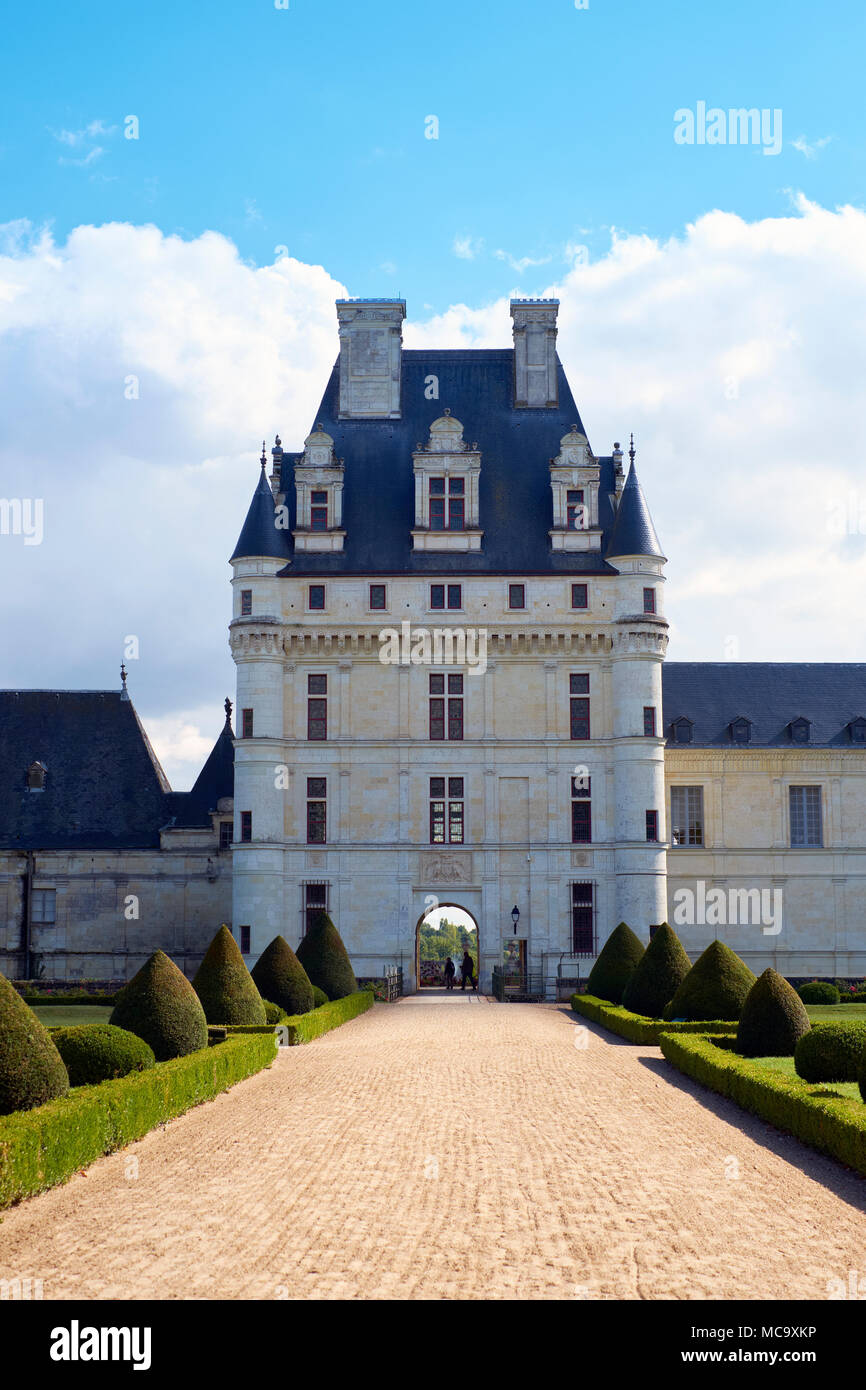 Château de Valençay è una residenza d'Estampes e famiglie Talleyrand-Périgord nel comune di Valençay, l'Indre dipartimento della Francia. Foto Stock