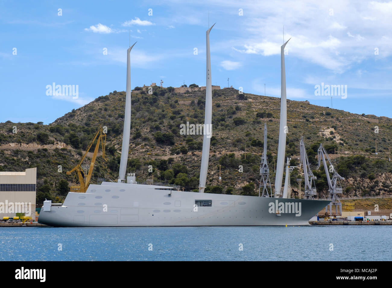 YACHT NO1 porto di Cartagena Spagna Foto Stock