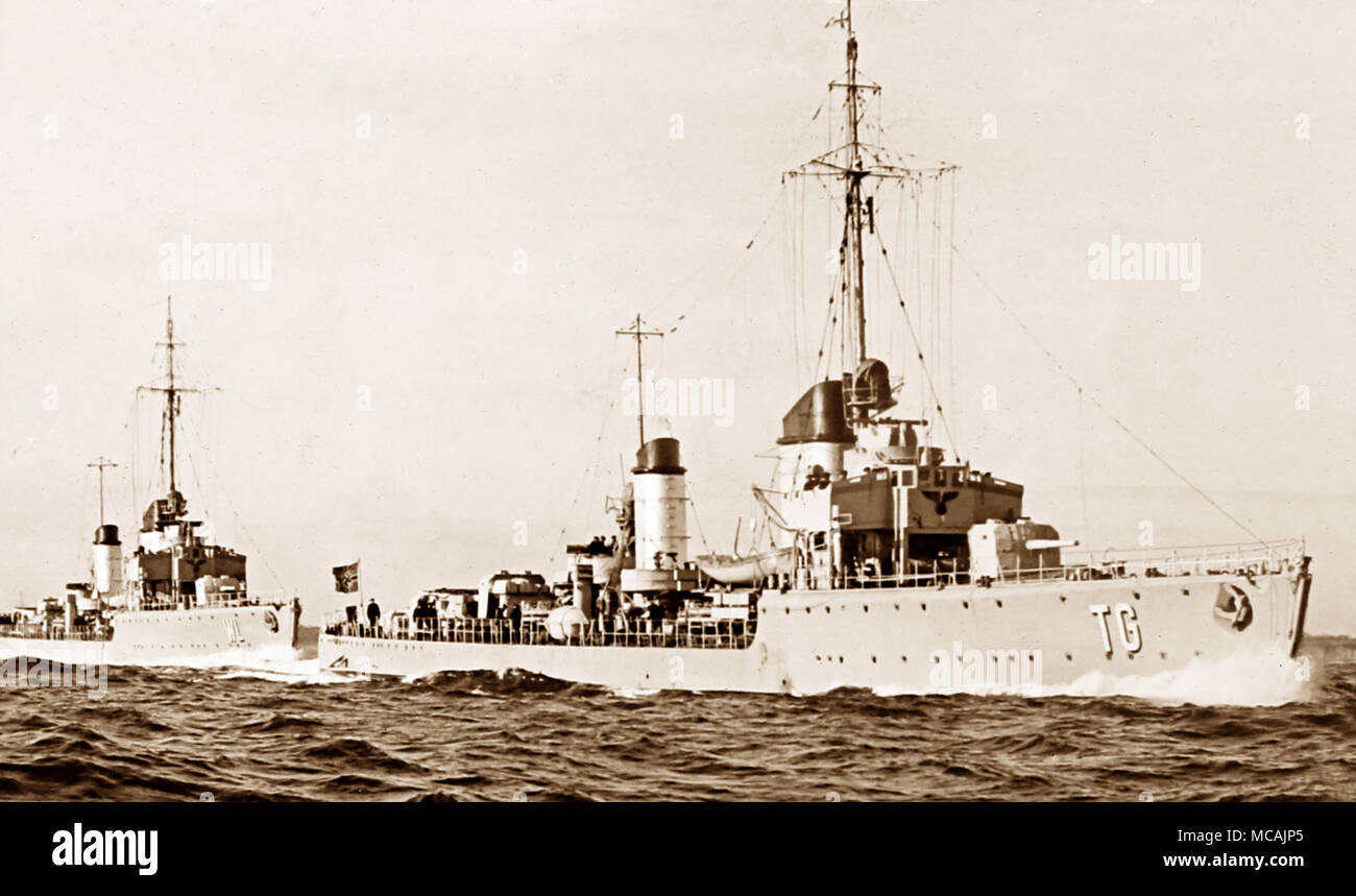 Marina militare tedesca navi da guerra "Tiger" e "Lupo" Foto Stock