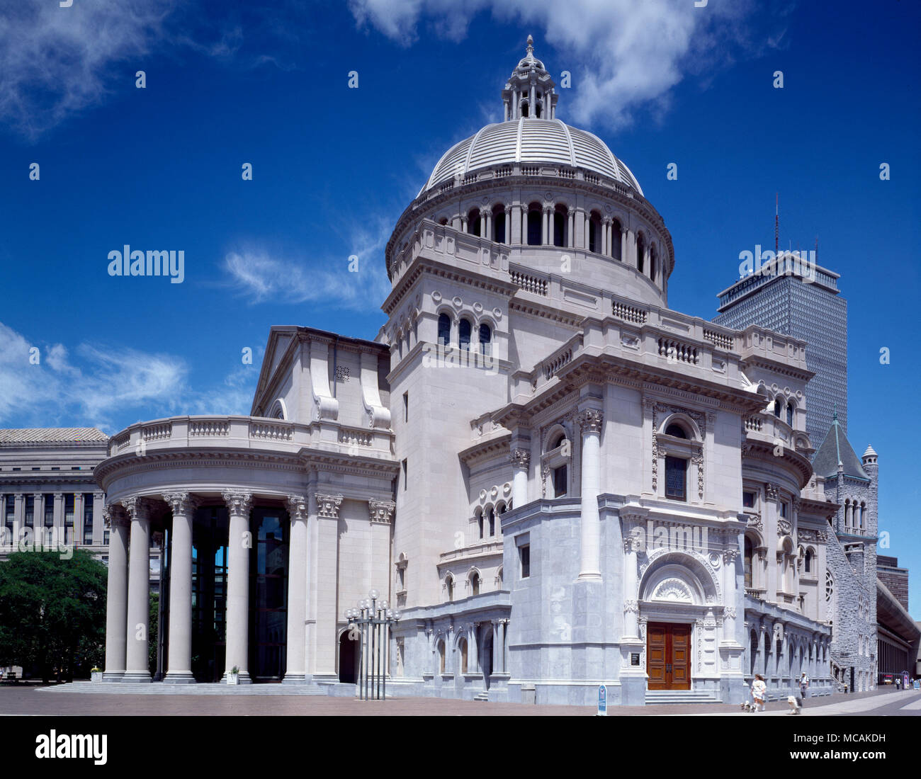 La scienza cristiana la Chiesa Madre, parte della fede dalla sede mondiale della complessa. La cupola della chiesa madre di estensione (1904-1906), la prima chiesa di Cristo, scienziato, a Boston, Massachusetts. Foto Stock