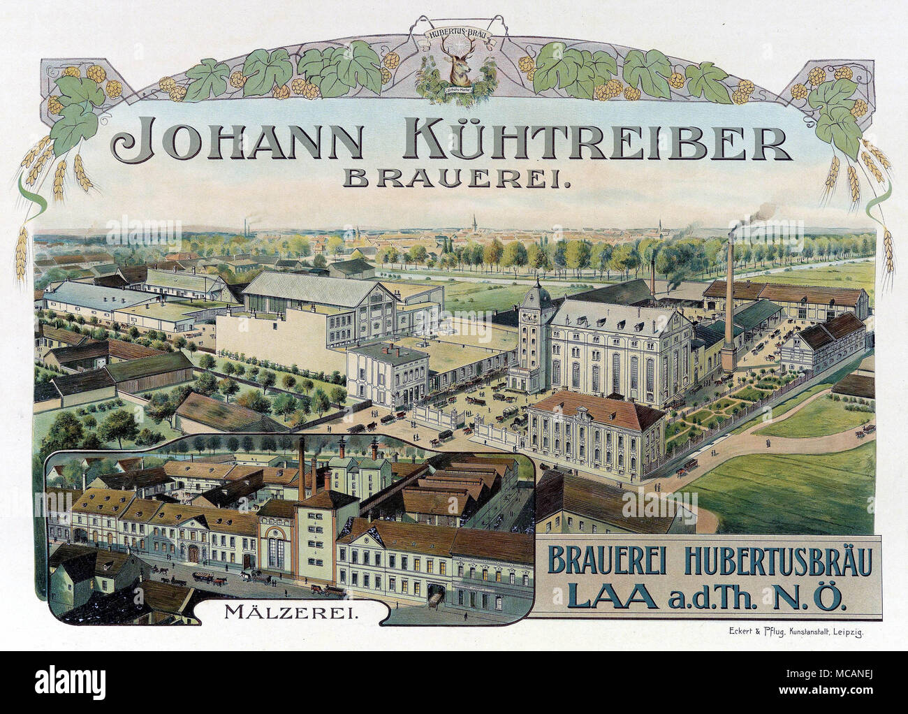 Poster pubblicitario per il birrificio austriaco. Foto Stock