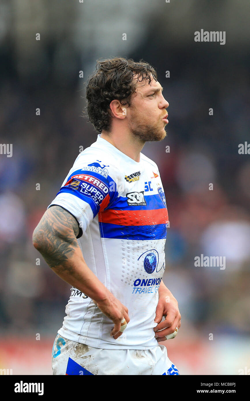 Dal 8 aprile 2018, Beaumont Legal Stadium, Wakefield, Inghilterra; Betfred Super League Rugby, Wakefield Trinity v St Helens; Scott Grix di Wakefield Trinity Credit: News Immagini/Alamy Live News Foto Stock
