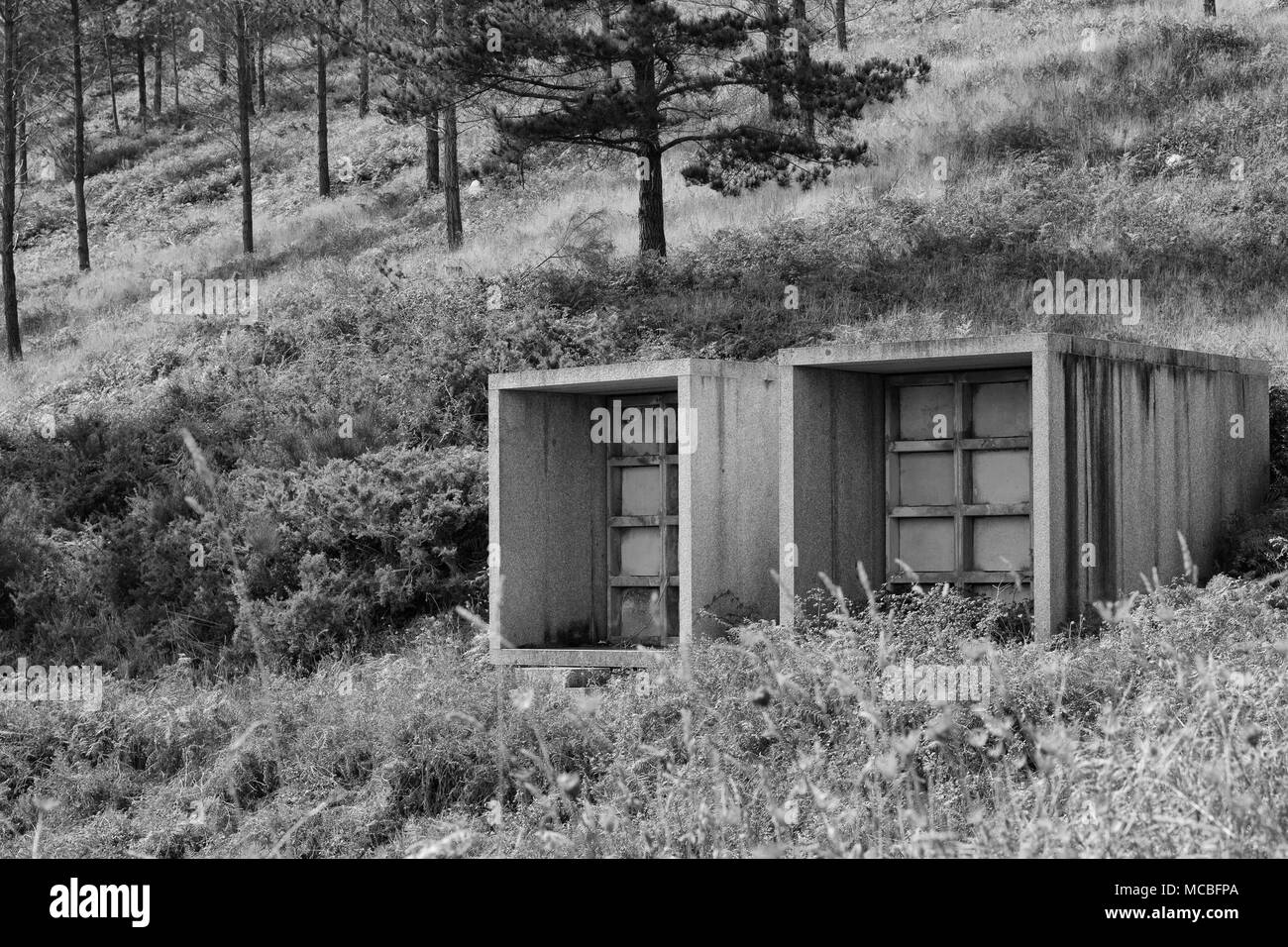 Il cimitero. Finisterre. Spagna. Foto Stock