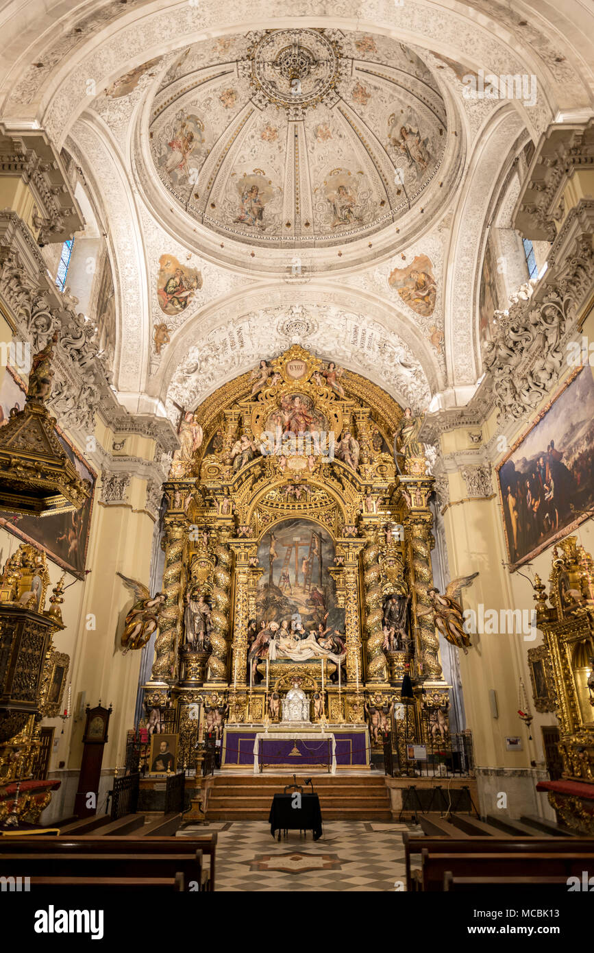 Cappella barocca, Hospital de la Caridad, Siviglia, Andalusia, Spagna Foto Stock