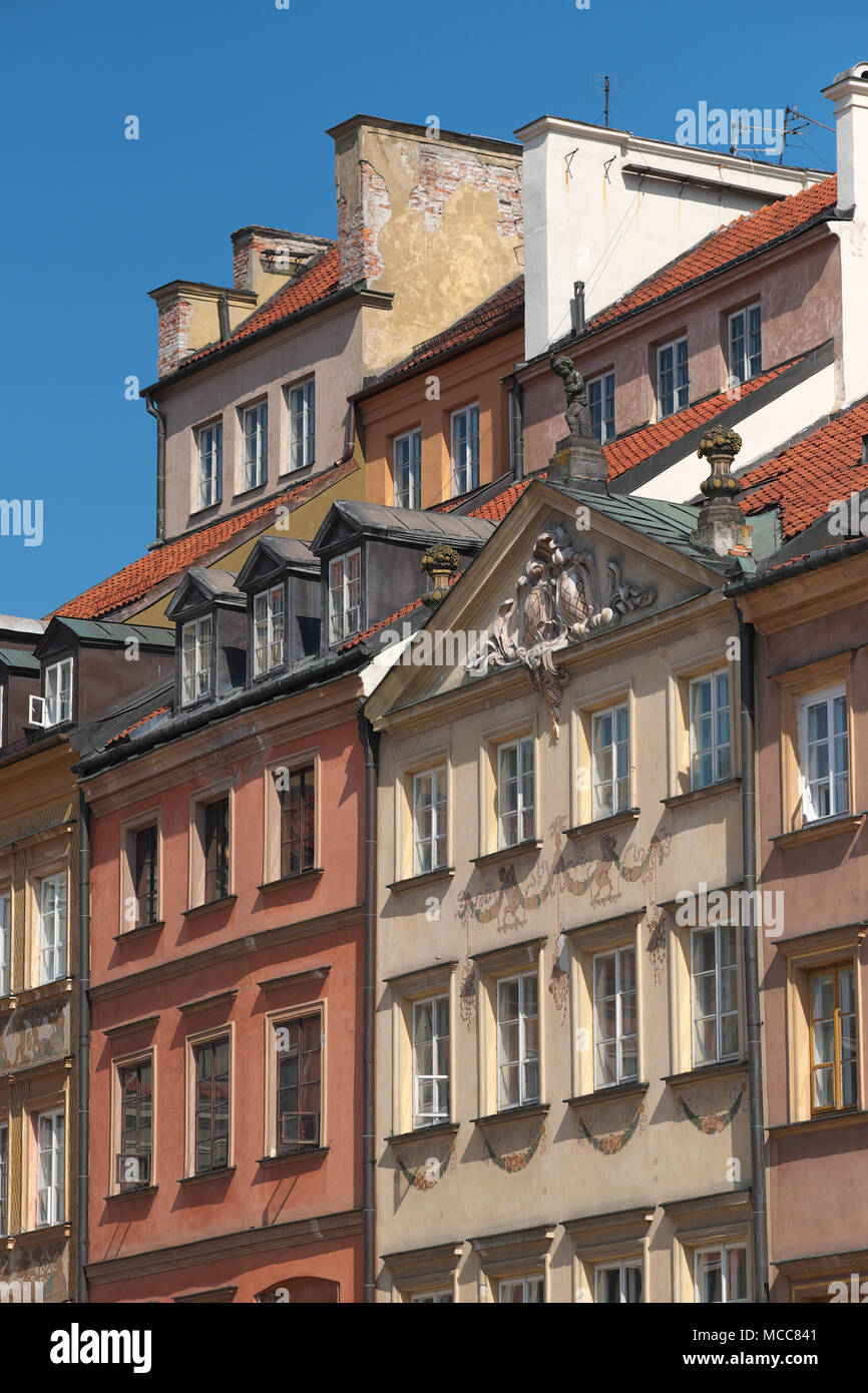 Varsavia Polonia edifici e architettura in piazza della Città Vecchia - Stare Miasto rynek Foto Stock