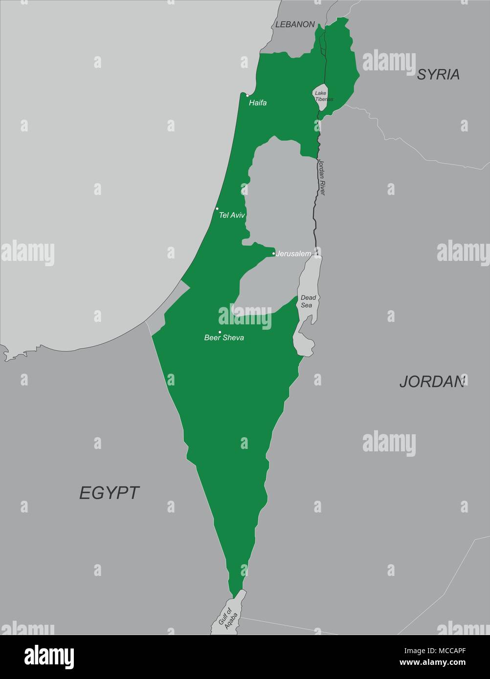 Mappa Politico di Israele Illustrazione Vettoriale