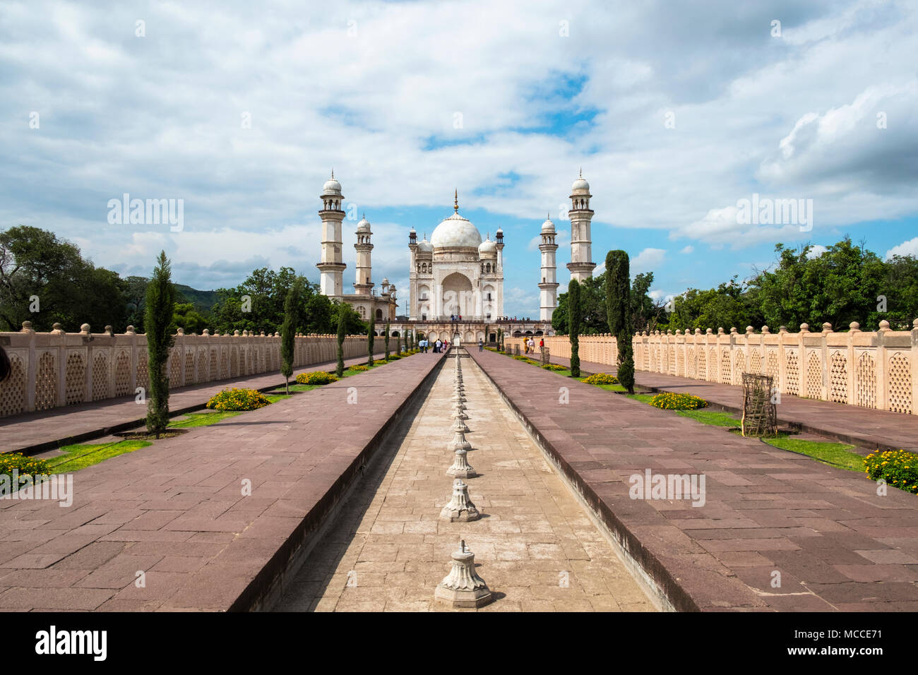 Il Baby Taj Mahal (Bibi Ka Maqbara) Mughal mausoleo costruito dall'imperatore Mughal Aurangzeb, ad Aurangabad, Maharashtra, India Foto Stock