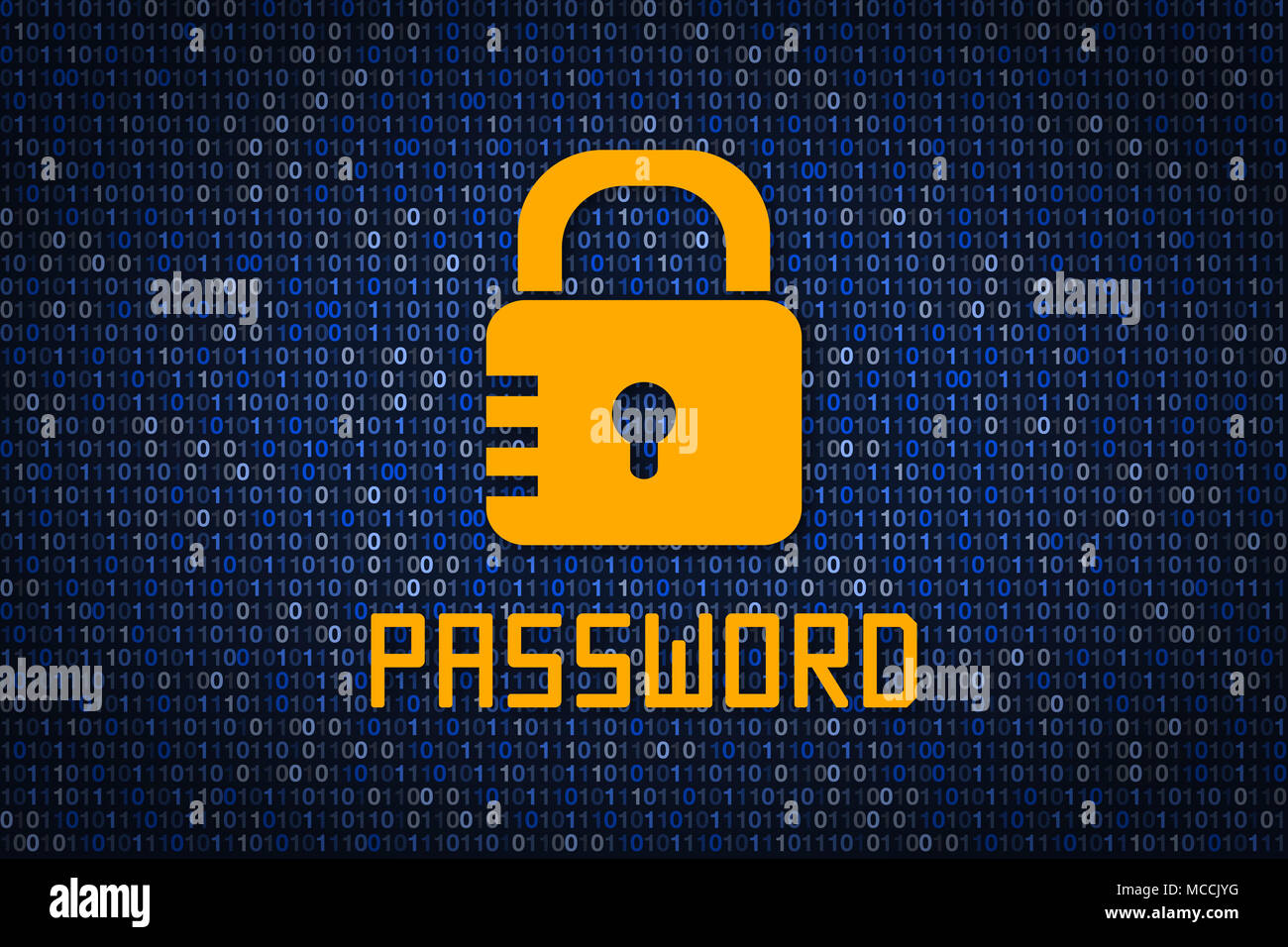 Strong Password di crittografia. La protezione dei dati da hacker. Cyber security. La crittografia dei dati. Proteggere le informazioni in rete e Internet. Firewall. Hack Foto Stock