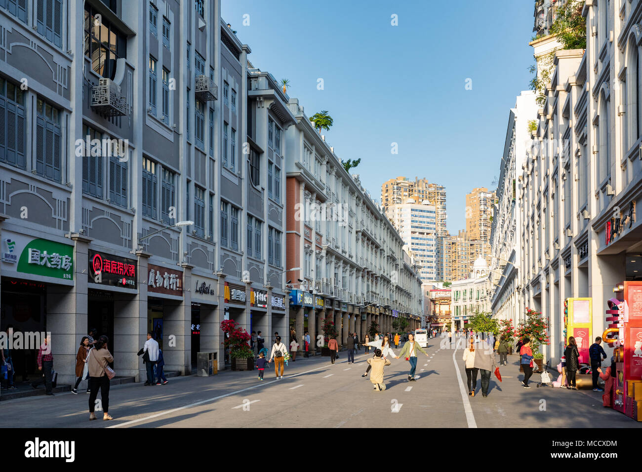 Zhongshan Road Walking Street, Xiamen, Fuijan, Cina Foto Stock