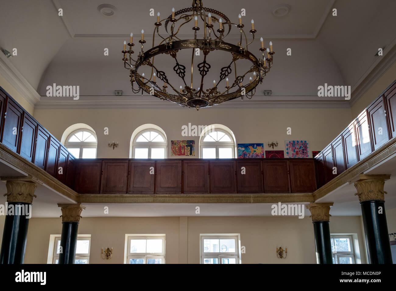 Interno del Chachamei Lublino Yeshiva (luogo di apprendimento ebraica), a Lublino, a sud est della Polonia. Edificio è stato recentemente ristrutturato. Foto Stock