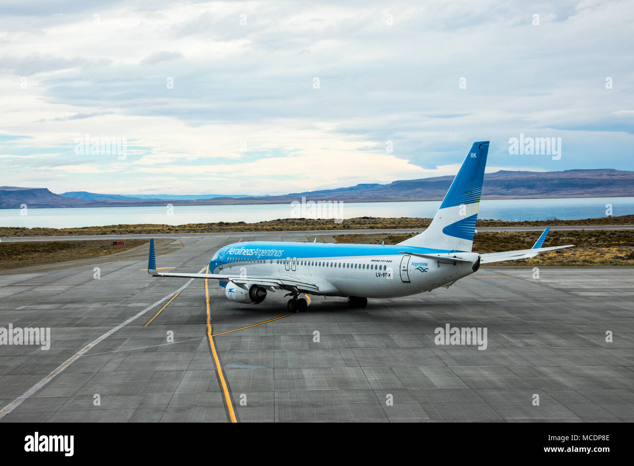 Aerolíneas aviogetti, El Calafate aeroporto, FTE, El Calafate, Argentina Foto Stock