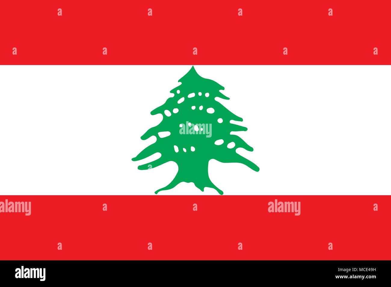 Bandiera del Libano colori ufficiali e proporzioni immagine vettoriale Illustrazione Vettoriale