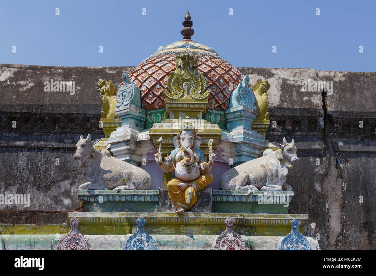 Asia, India, nello Stato del Tamil Nadu, Tirundhuthevankudi, Sri Karkadeswarar tempio Foto Stock