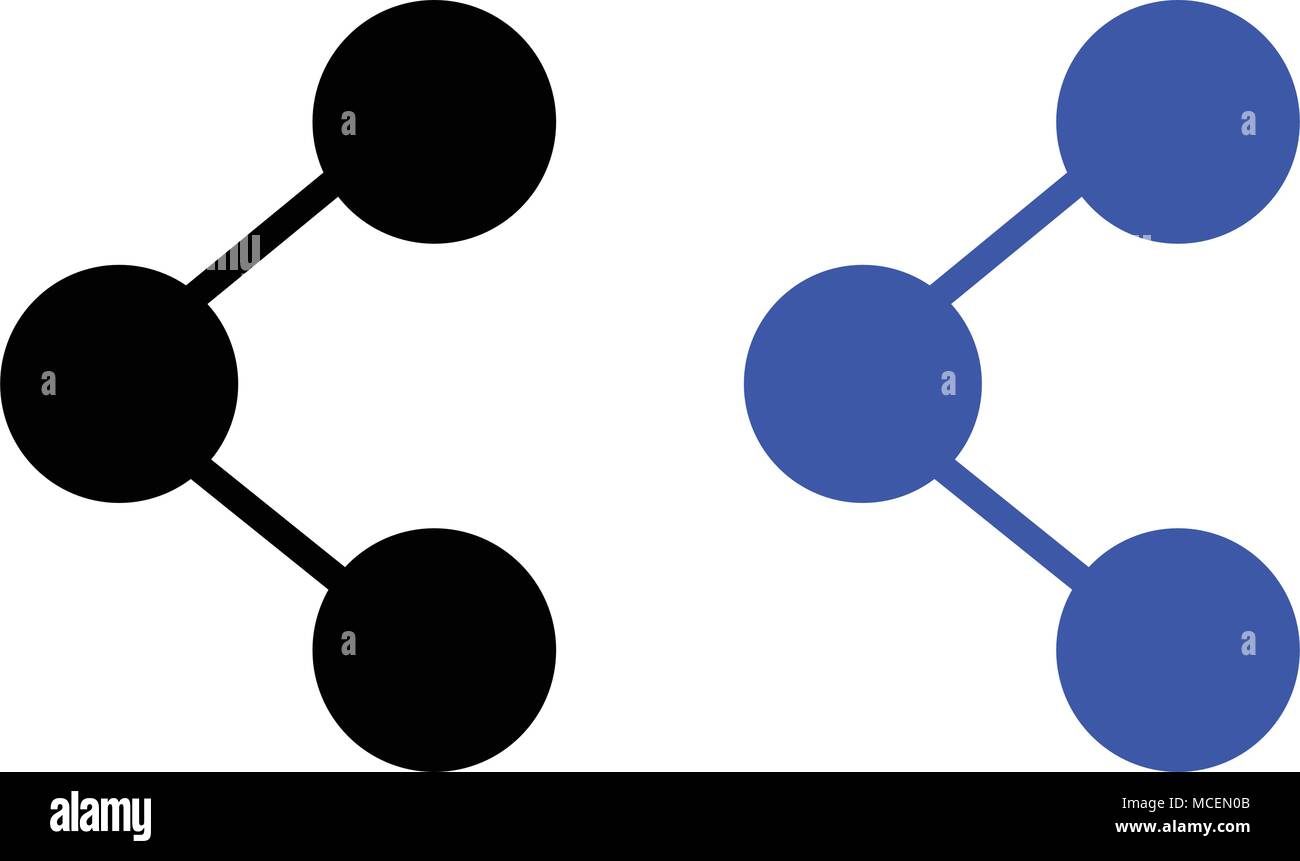 Condividi link icona. illustrazione vettoriale. I colori blu e nero Illustrazione Vettoriale