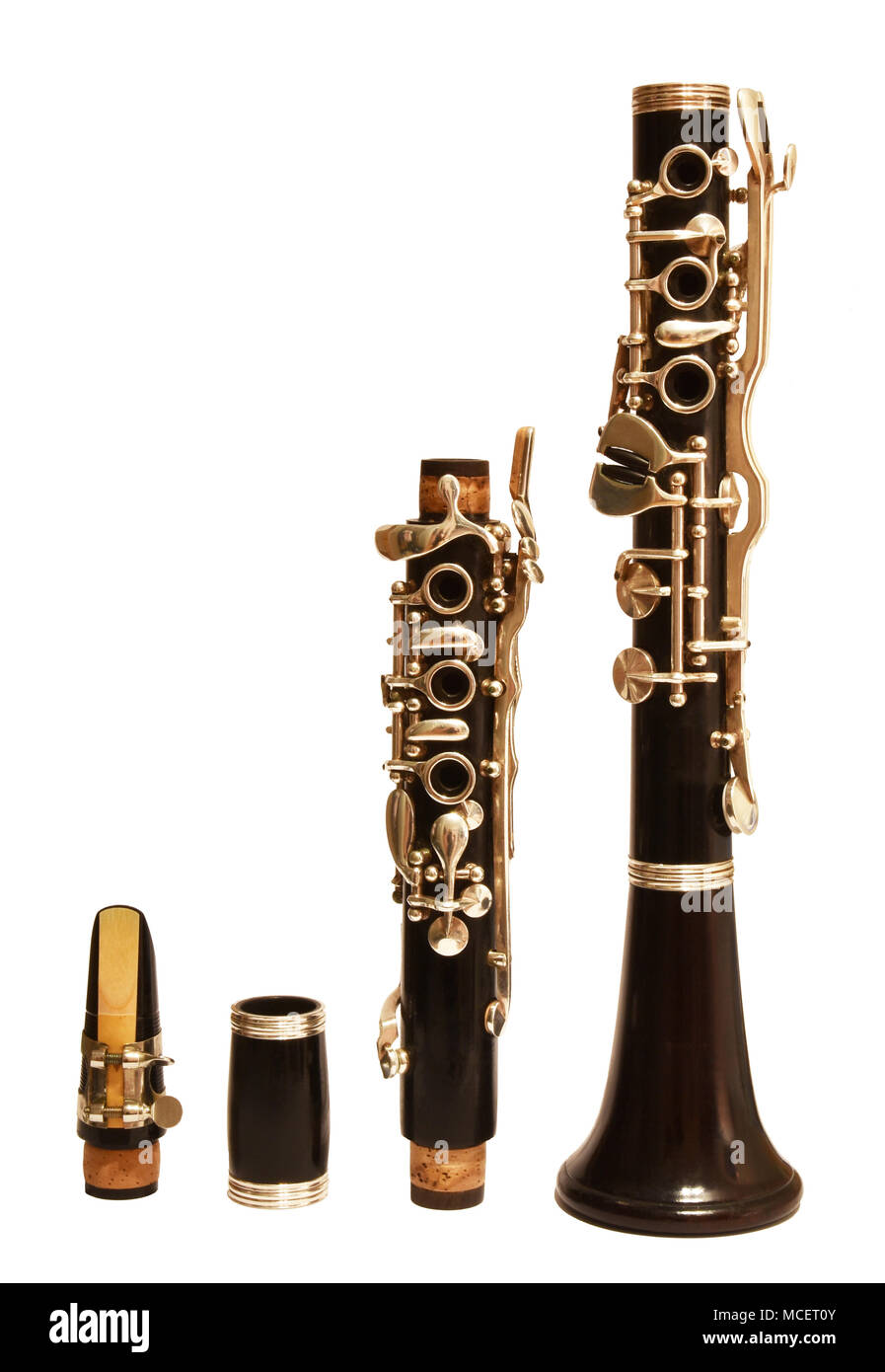 Clarinetto isolati su sfondo bianco Foto Stock