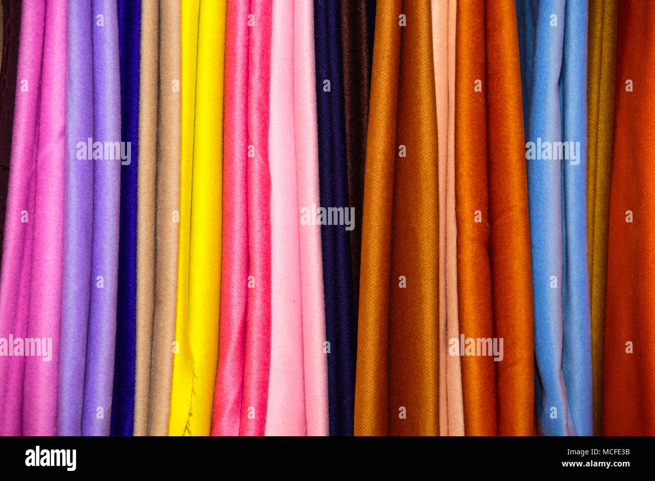 Colorato campione di tessuto Foto Stock