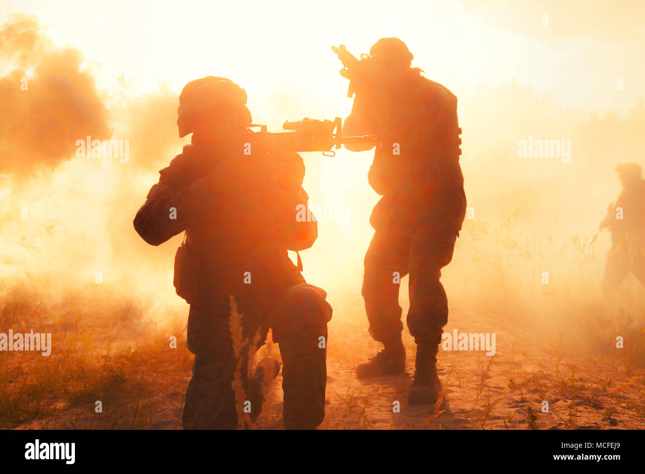 Marines americani in azione Foto Stock