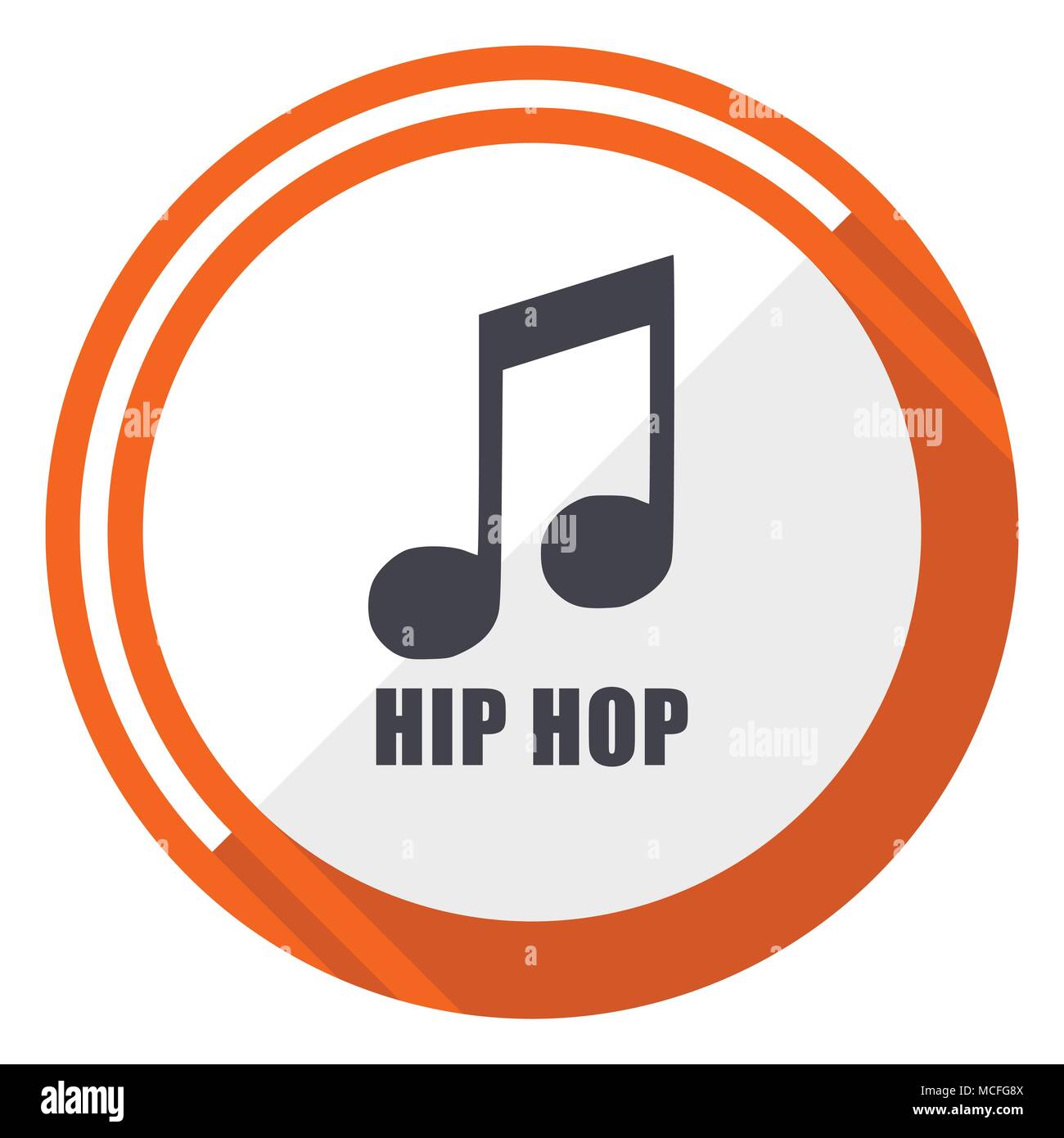 Hip hop design piatto rotondo arancione icona vettoriale in formato eps 10  Immagine e Vettoriale - Alamy