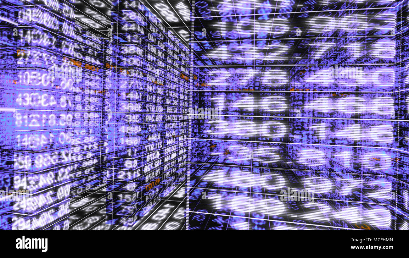 Futuristica tecnologia digitale dei dati astrazione ticker. Alta risoluzione 11127 illustrazione da una serie di abstract la tecnologia avveniristica. Foto Stock