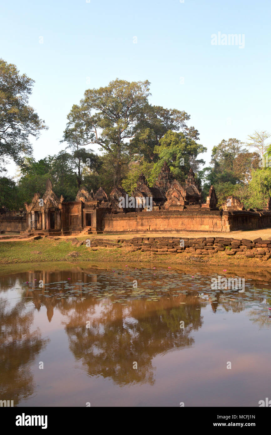 Il Banteay Srei tempio, o "Lady Temple', un decimo secolo antico tempio indù sull'Angkor Sito Patrimonio Mondiale dell'UNESCO,Siem Reap provincia, Cambogia un Foto Stock