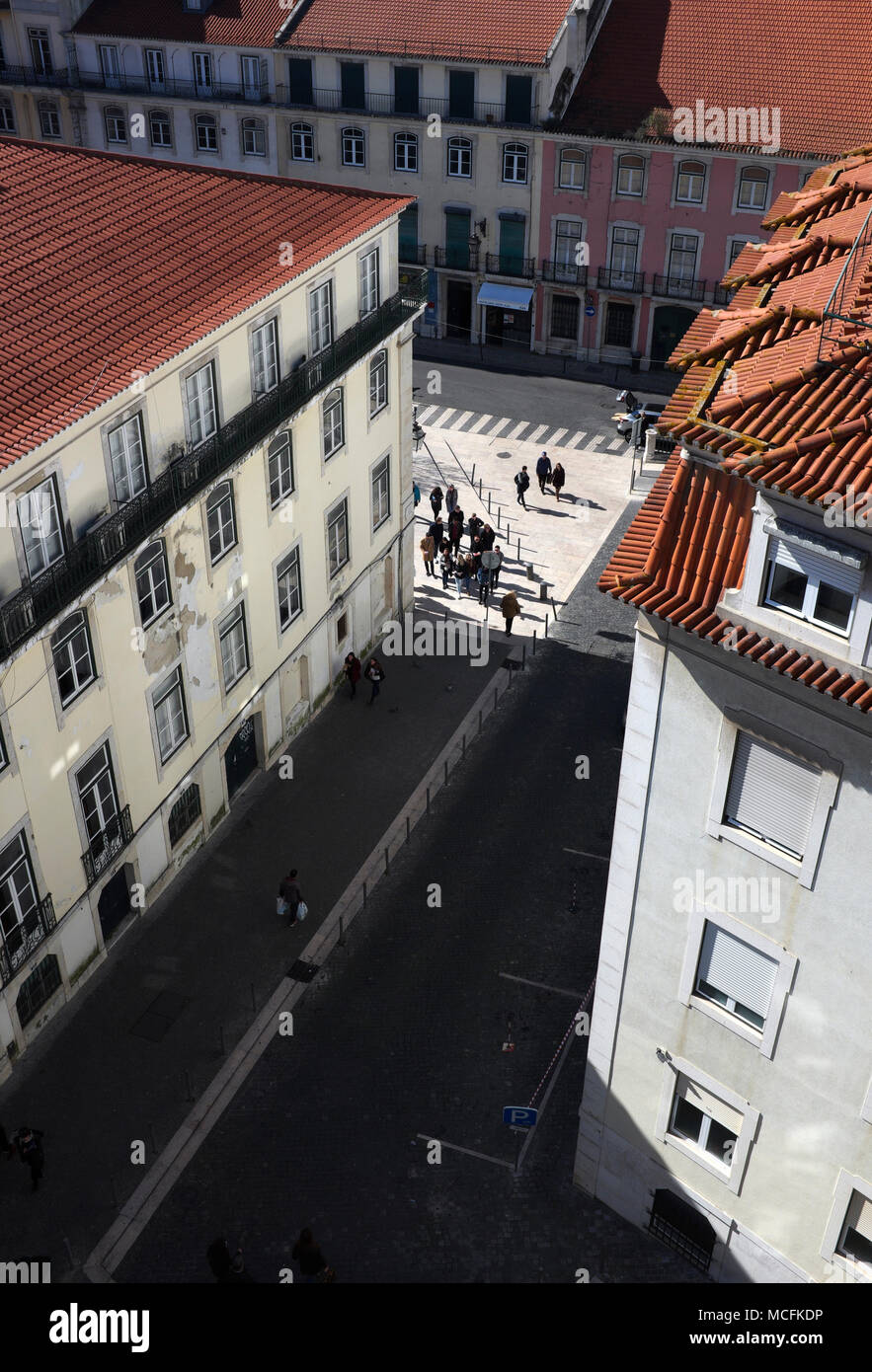 Vista del Castelo district, Lisbona, Portogallo Foto Stock