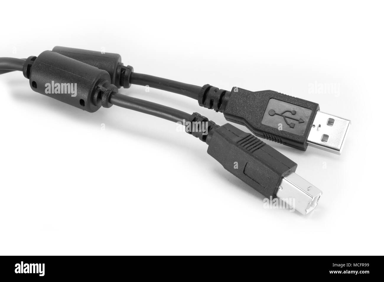 Cavo USB, connettore USB per la stampante o un disco rigido esterno Foto Stock